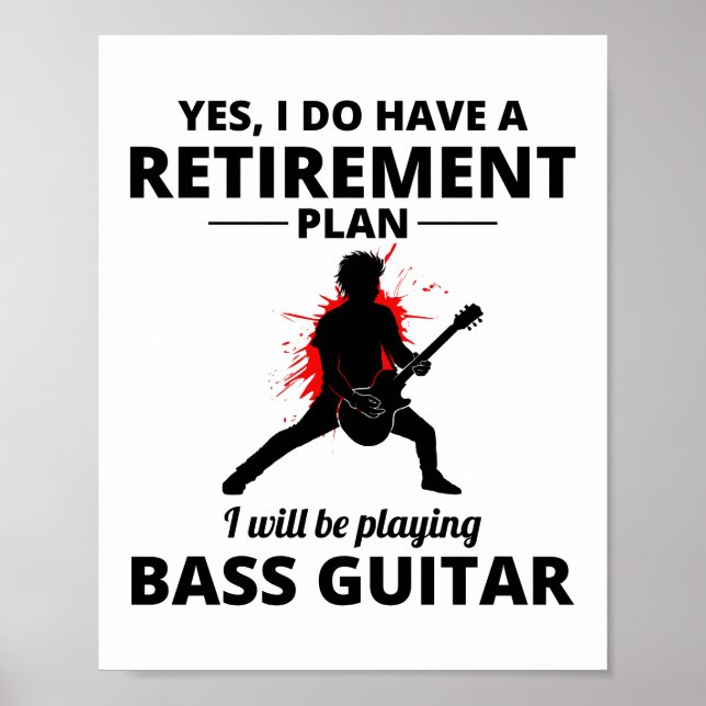 Bass Guitar Player Music Musician Bassist Funny Poster (Front)