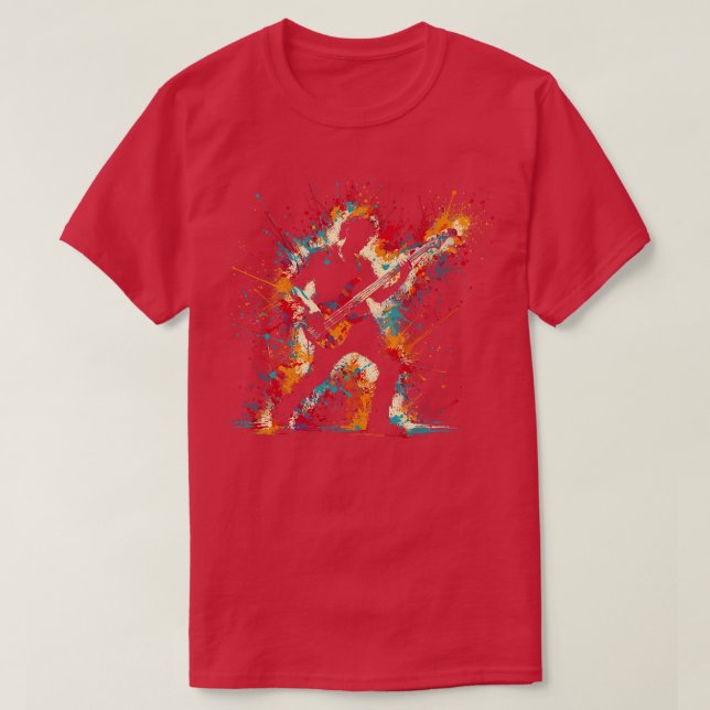 Bass Guitar Player T-Shirt (Design Front)