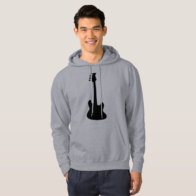 Bass Guitar Silhouette Hoodie (Front Full)