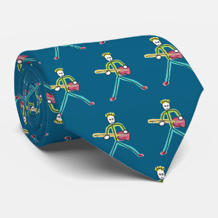Bass Guitar Stickman Tie