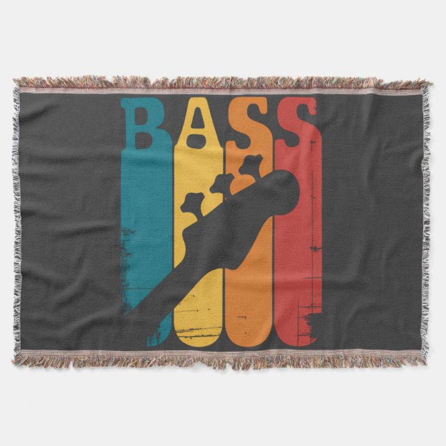 Bass Guitar Throw Blanket (Front)