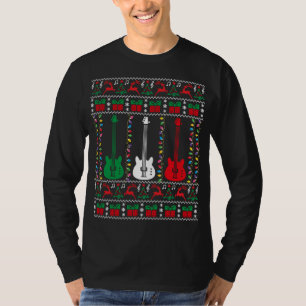 Bass Guitar Ugly Christmas Sweater Guitar Player X