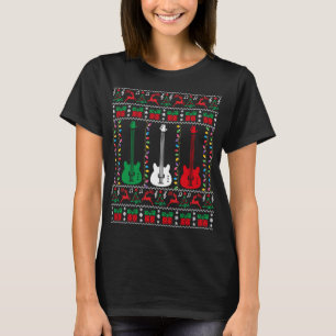 Bass Guitar Ugly Christmas Sweater Guitar Player X