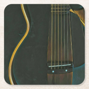Bass guitarist gift square paper coaster