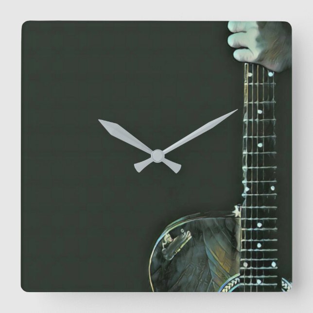 Bass guitarist gifts square wall clock (Front)