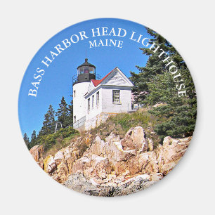 Bass Harbor Head Lighthouse, Maine Round Magnet