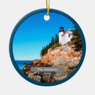 Bass Harbour Lighthouse Acadia Ceramic Tree Decoration