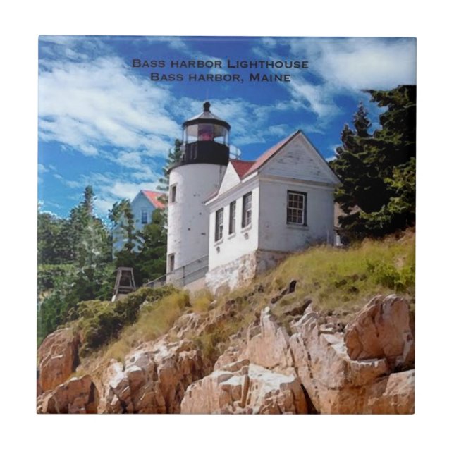 Bass Harbour Lighthouse, Bass Harbour Maine Tile (Front)