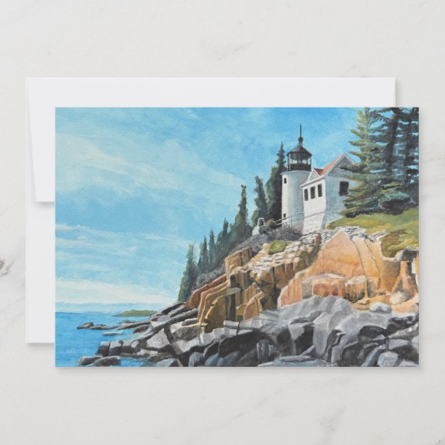 Bass Harbour Lighthouse Invitation (Front)