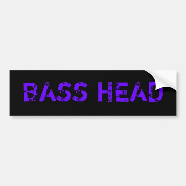 Bass Head bumper sticker(dark) Bumper Sticker (Front)