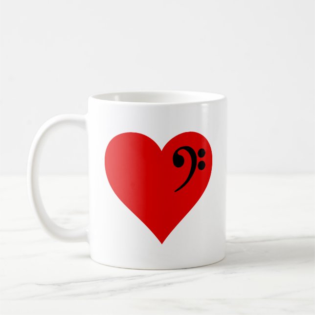 Bass Heart Coffee Mug (Left)