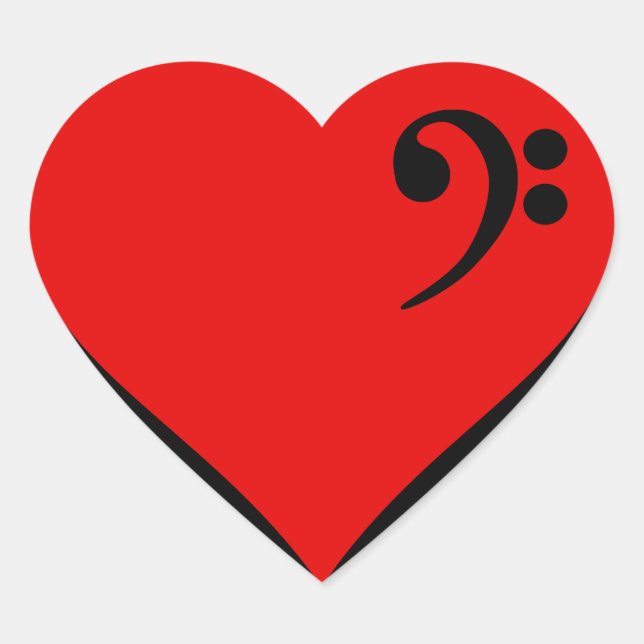 Bass Heart Heart Sticker (Front)