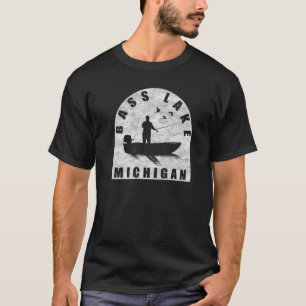 Bass Lake Fishing Michigan T-Shirt