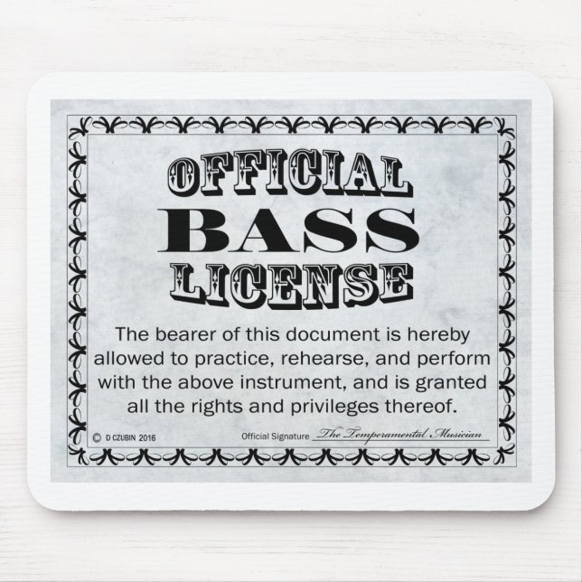 Bass License Mouse Pad (Front)