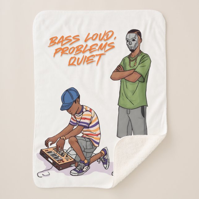 Bass Loud, Problems Quiet Music Art Blanket (Front)