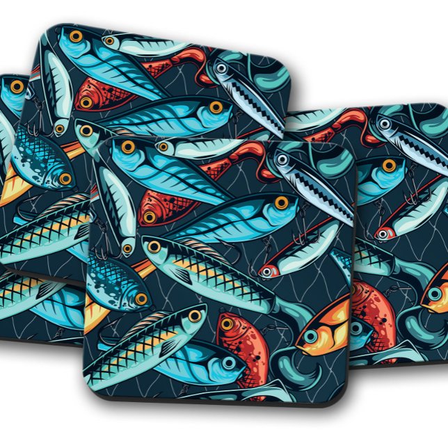 Bass Lure Legends Coaster | Fish Cork Coaster Set (Creator Uploaded)