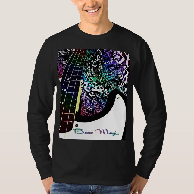 Bass Magic Rainbow Notes Music T-Shirt (Front)