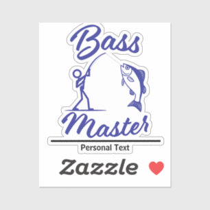 Bass Master Stick Man illustration, personalize