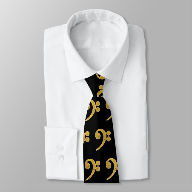 Bass Music Guitar Musician Tie (Tied)