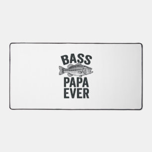 Bass Papa Ever Vintage Fishing Dad Shirt Design_1 Desk Mat