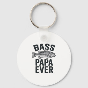Bass Papa Ever Vintage Fishing Dad Shirt Design_1 Key Ring