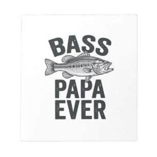Bass Papa Ever Vintage Fishing Dad Shirt Design_1 Notepad