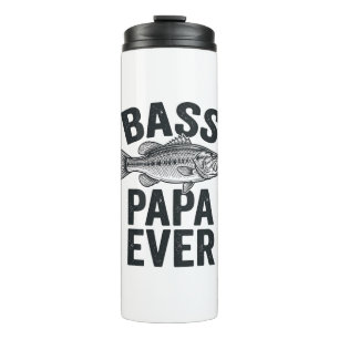Bass Papa Ever Vintage Fishing Dad Shirt Design_1 Thermal Tumbler