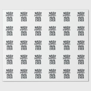 Bass Papa Ever Vintage Fishing Dad Shirt Design_1 Wrapping Paper