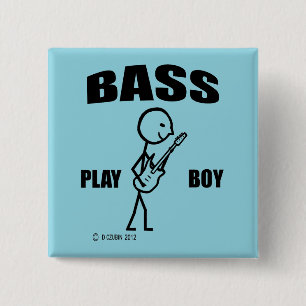 Bass Play Boy 15 Cm Square Badge