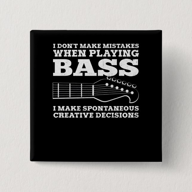 Bass Player 15 Cm Square Badge (Front)
