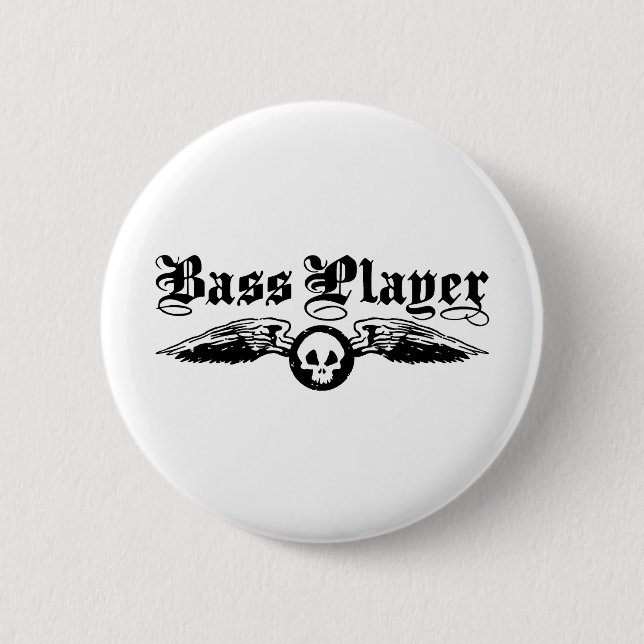 Bass Player 6 Cm Round Badge (Front)