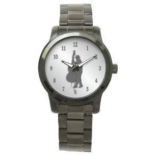 Bass Player Musician Black Numbers Watch