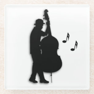 Bass Player Musician Glass Coaster