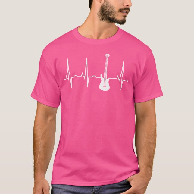 Bass Player Shirt - Bass Guitar Player Heartbeat (Front)