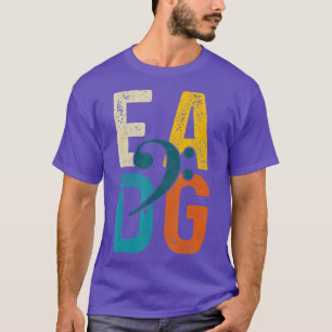 Bass Player Vintage EADG Double Bass Clef Bassist  T-Shirt