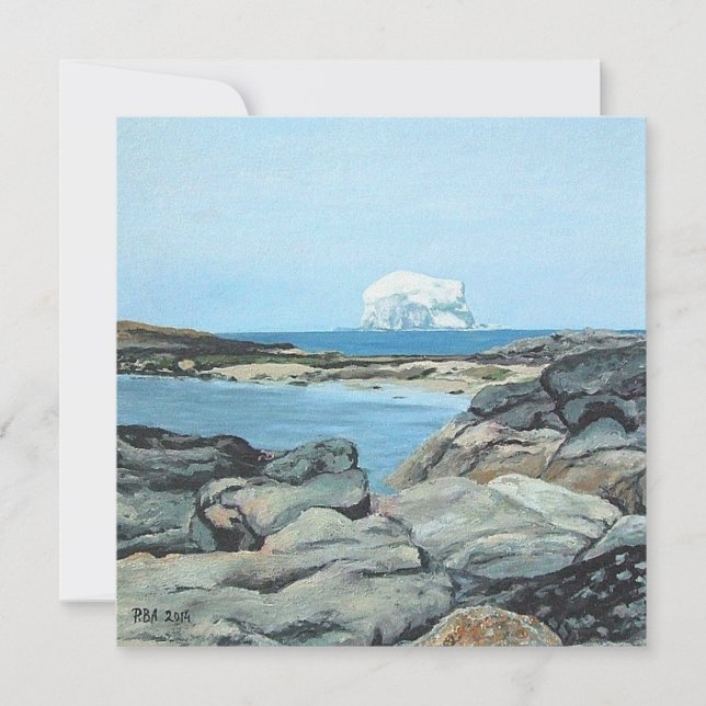 Bass Rock, North Berwick, Scotland fine art Holiday Card (Front)