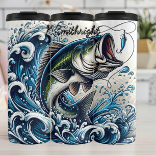 Bass Splashing Ocean Waves Thermal Tumbler