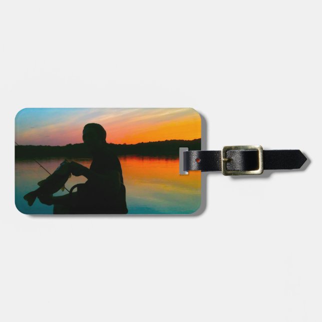 Bass Sunset Luggage Tag (Front Horizontal)