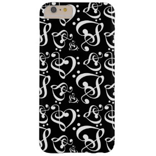 Bass Treble Clef Hearts Music Notes Pattern Barely There iPhone 6 Plus Case