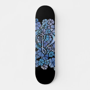 Bass Treble Clef Note Music Heart Love             Skateboard