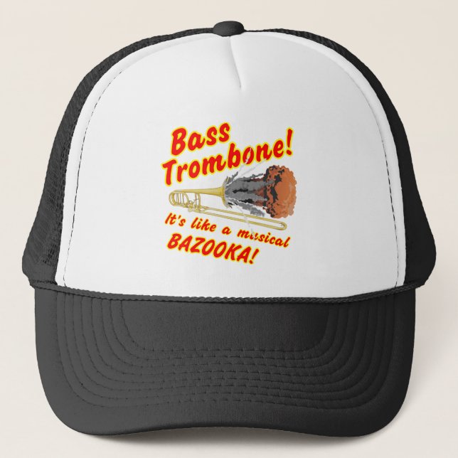 Bass Trombone Musical Bazooka Trucker Hat (Front)