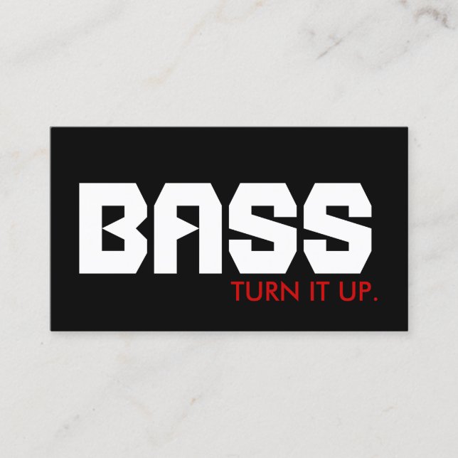 BASS : turn it up. Business Card (Front)