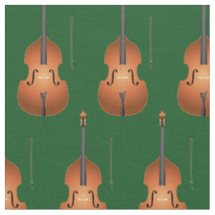 Bass Upright Jazz Music Musician Room Decor Green Fabric