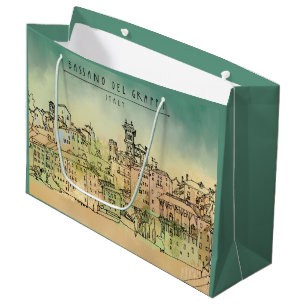 Bassano Del Grappa Italy Watercolor Large Gift Bag