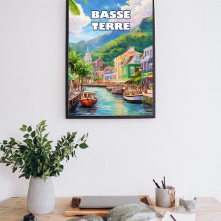 Basse-Terre, setting of waves Poster