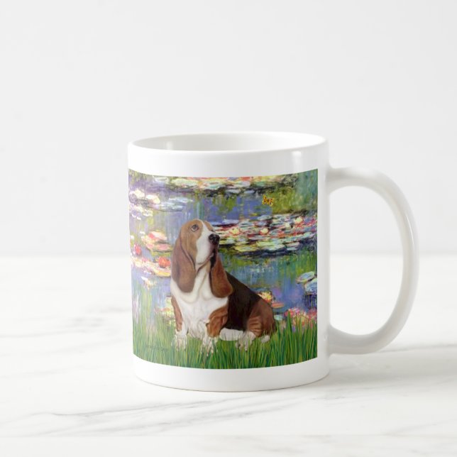 Basset 2 - Lilies 2 Coffee Mug (Right)