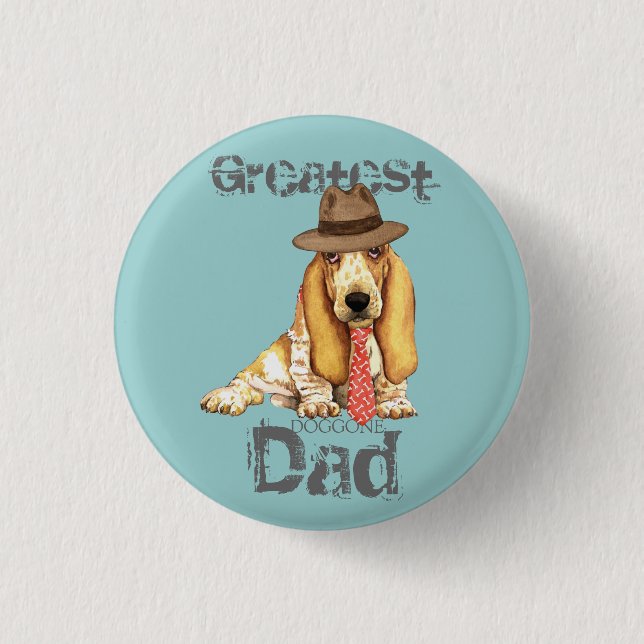 Basset Dad 3 Cm Round Badge (Front)
