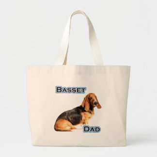 Basset Dad 4 Large Tote Bag