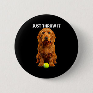 Basset fauve de bretagne shirt throw it fetch dog 6 cm round badge