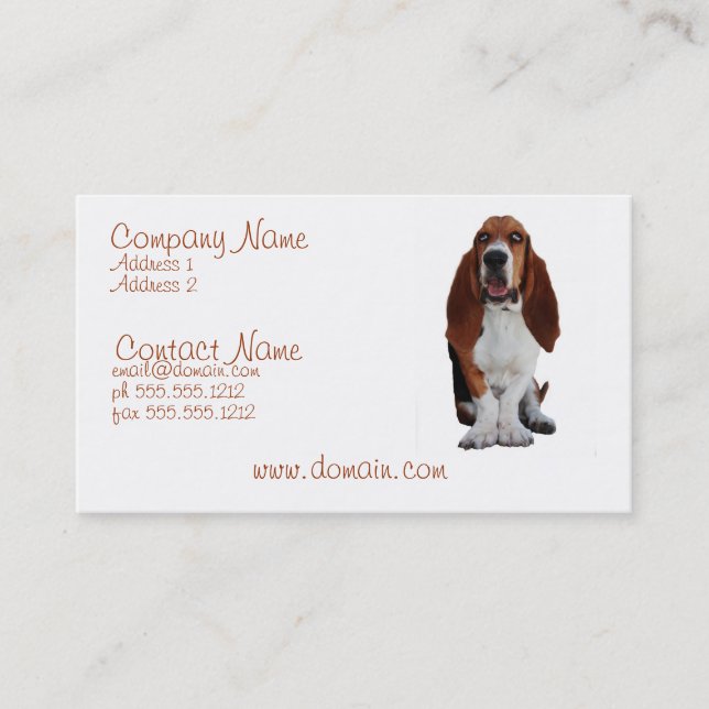 Basset Hond Dog Business Card (Front)